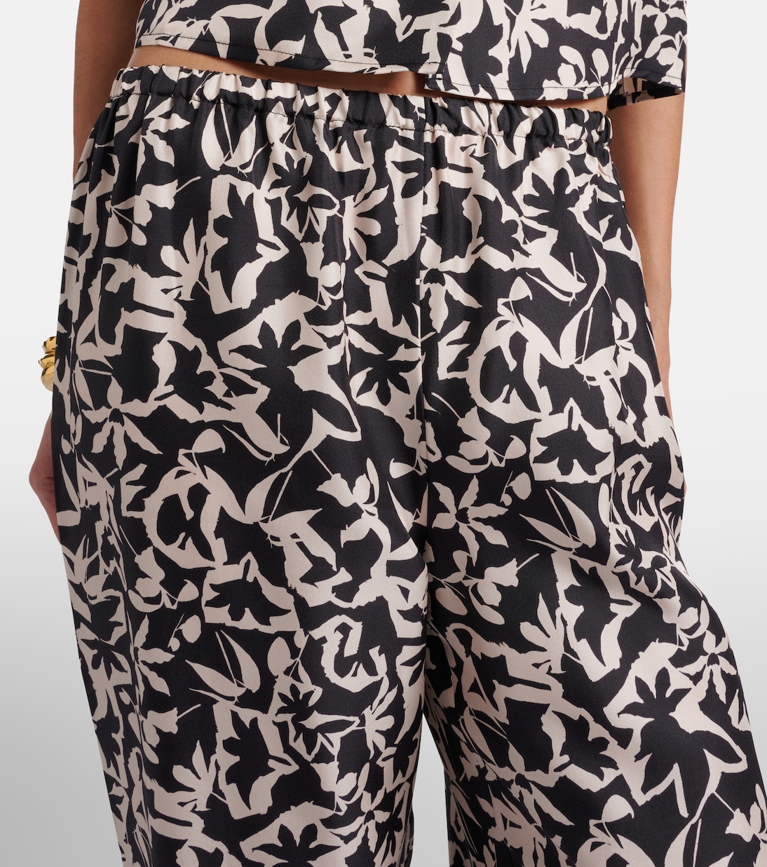 Loreto printed silk twill wide-leg pants | Asceno