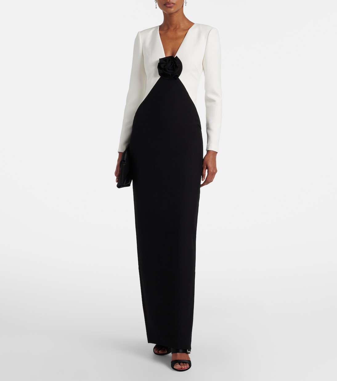 Floral-appliqué crêpe gown | Roland Mouret