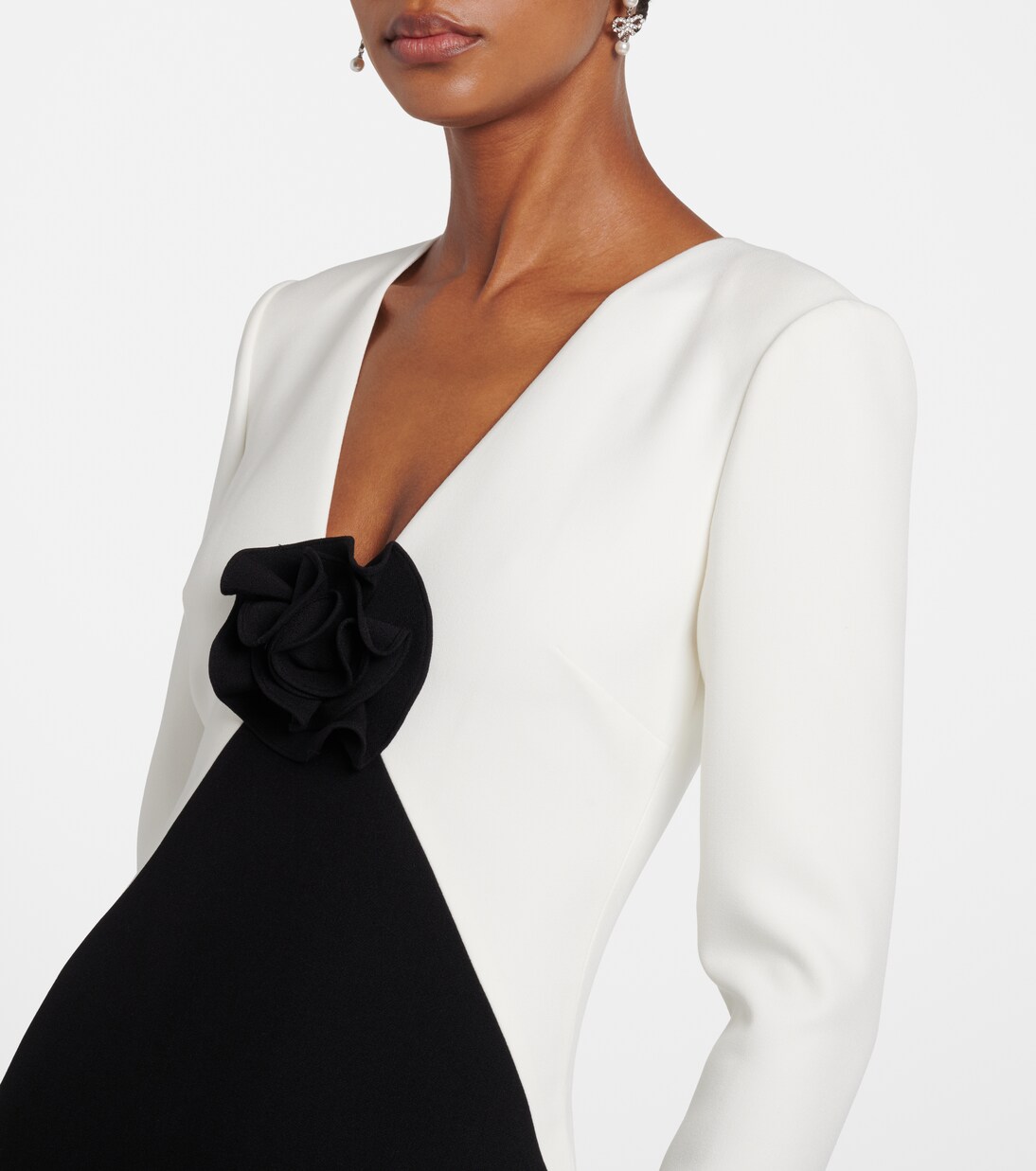 Floral-appliqué crêpe gown | Roland Mouret