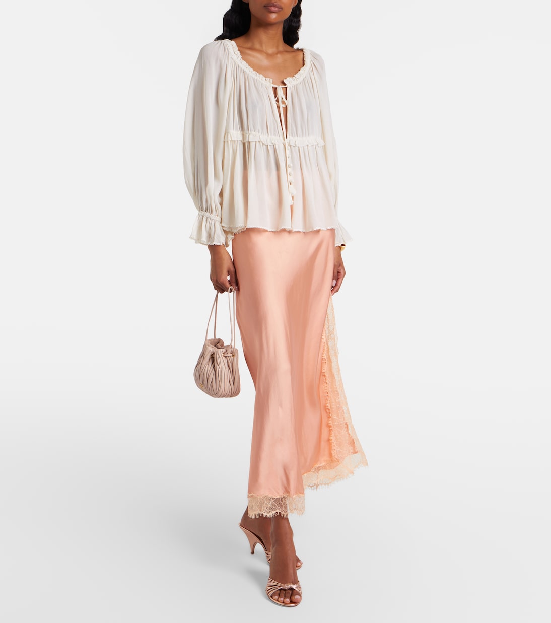 Bianca halterneck satin minidress | Poupette St Barth