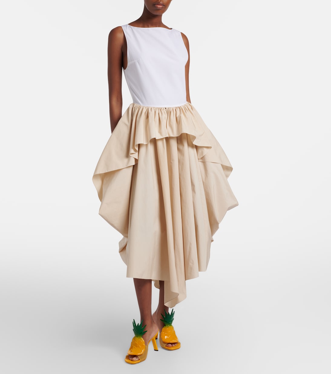 Paula's Ibiza cotton poplin midi dress | Loewe