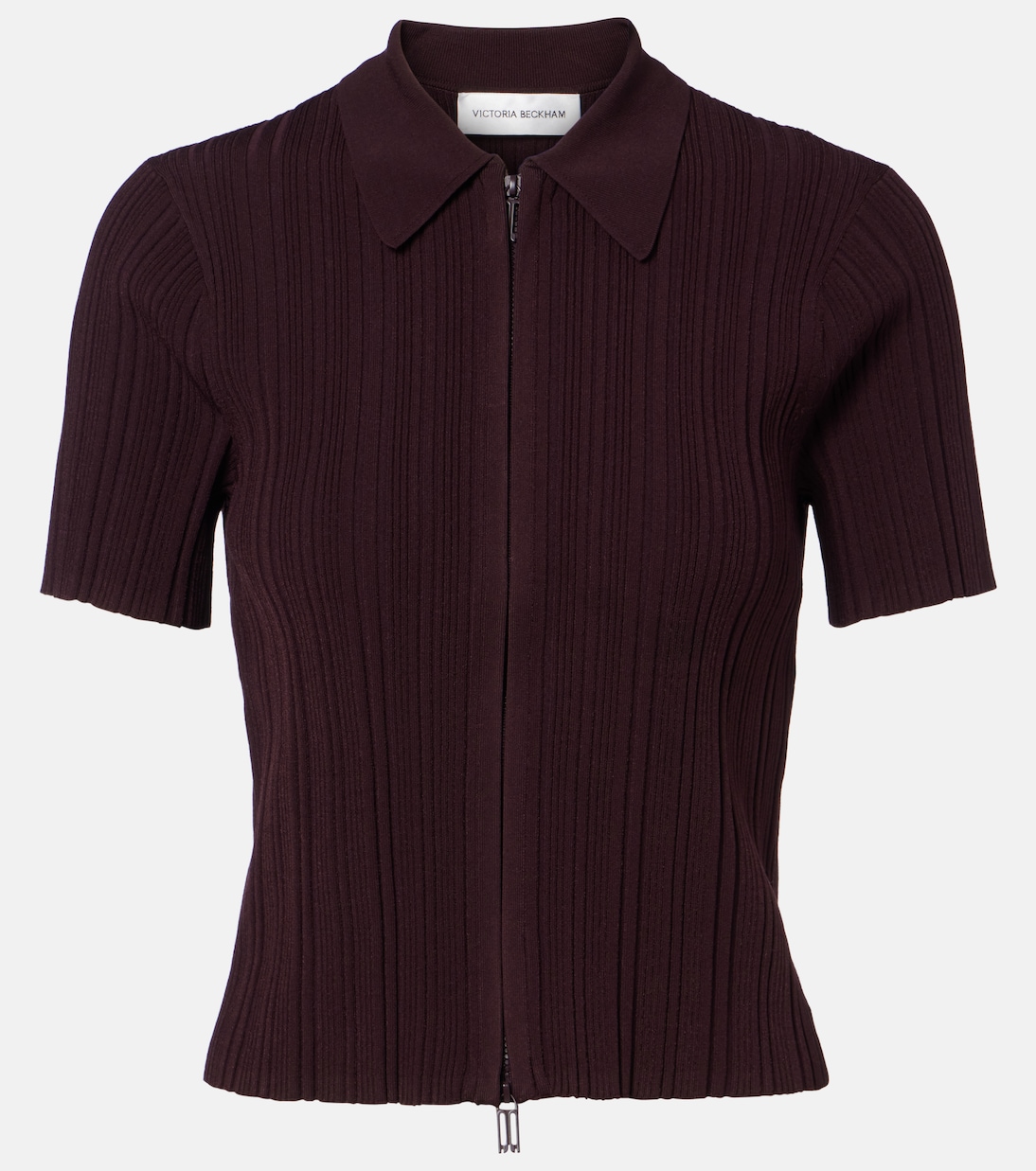Ribbed-knit zip-up top | Victoria Beckham