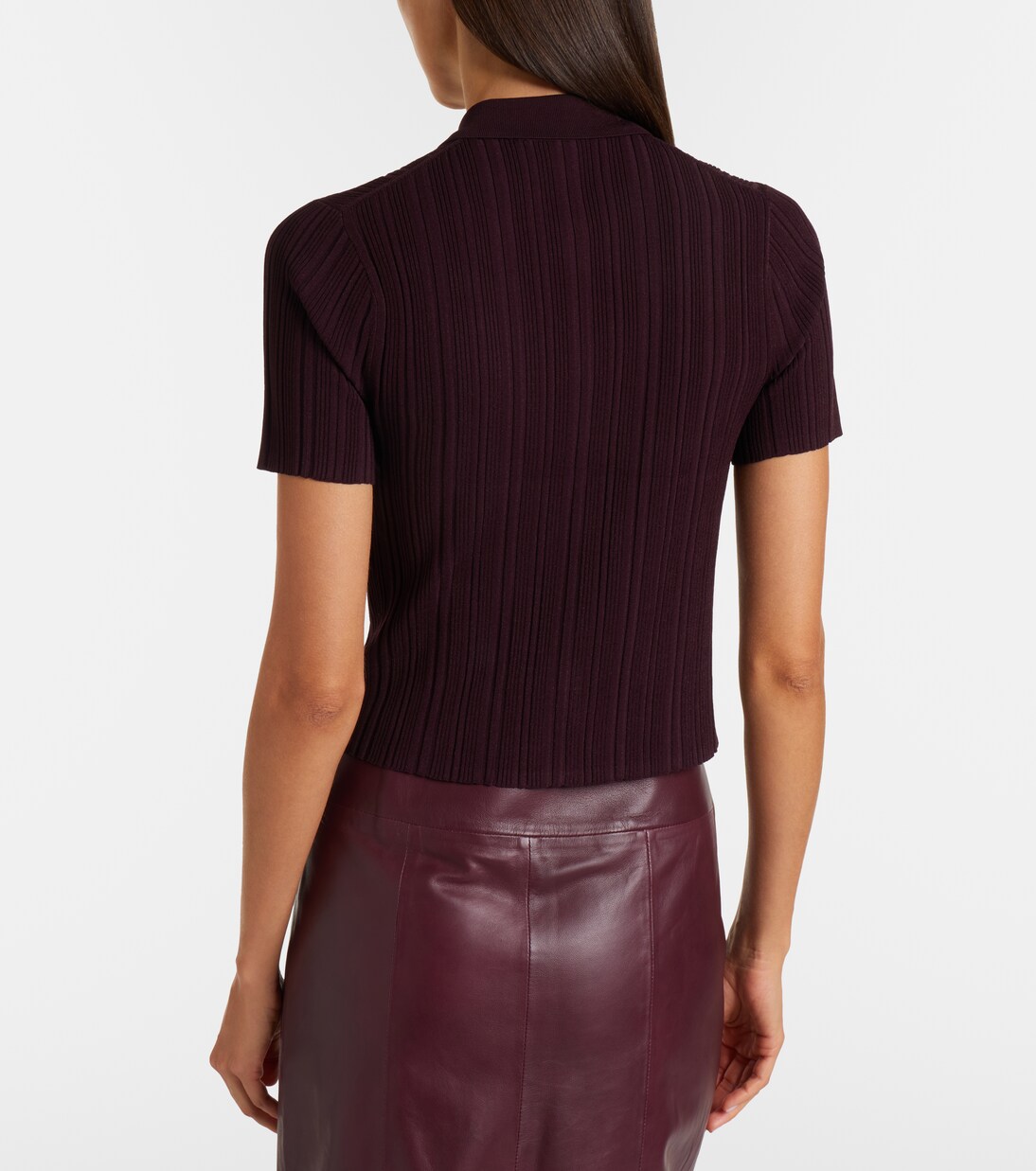 Ribbed-knit zip-up top | Victoria Beckham