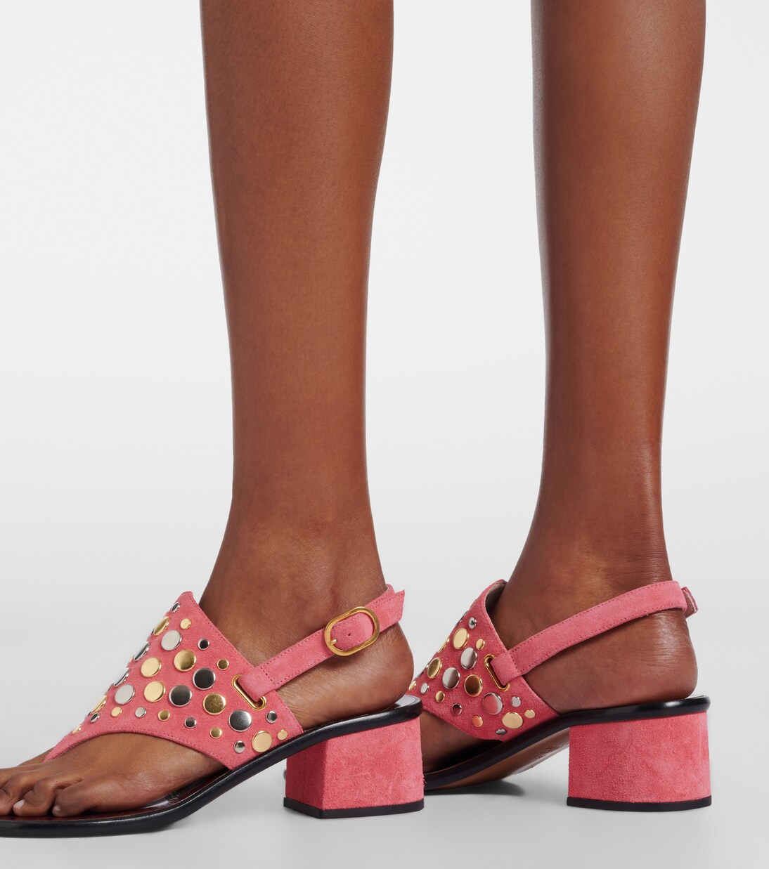 Resort studded suede thong sandals | Valentino Garavani