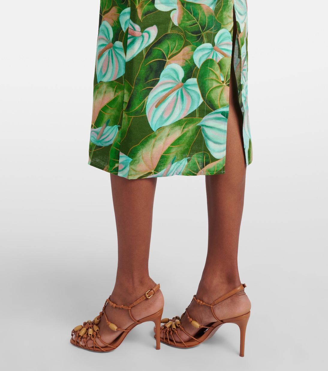 Cutout floral linen midi dress | Farm Rio