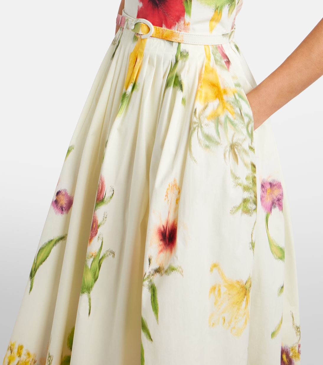 Vestido midi de popelín en mezcla de algodón | Oscar de la Renta