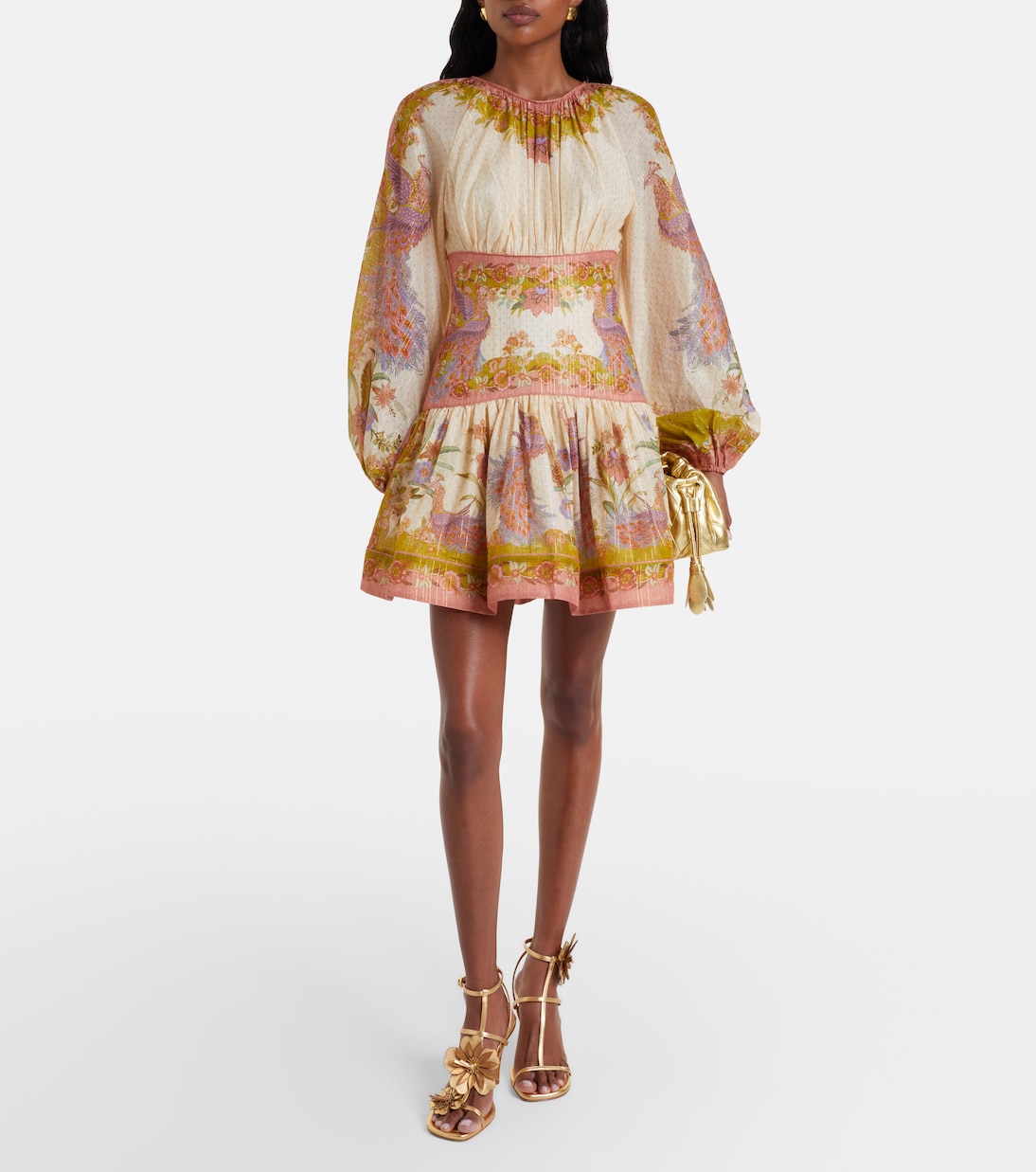 Vestido corto Indra en mezcla de algodón y seda | Zimmermann