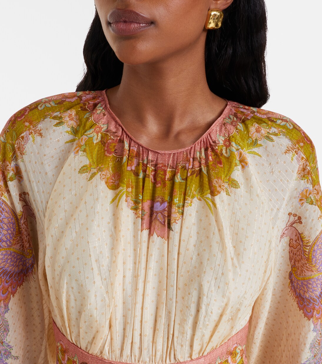 Vestido corto Indra en mezcla de algodón y seda | Zimmermann