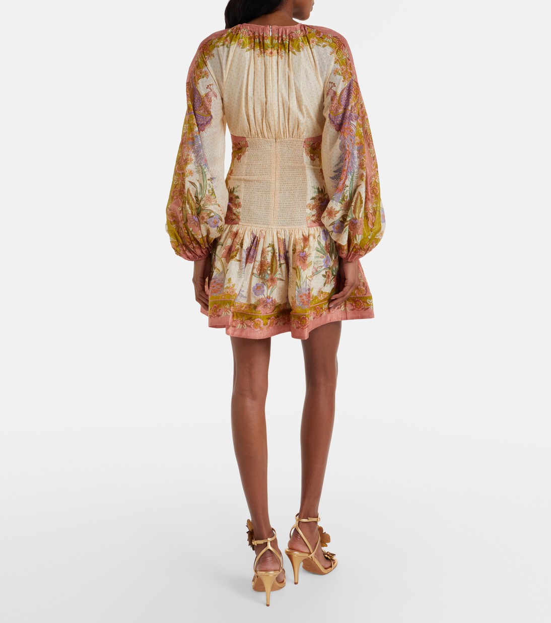 Vestido corto Indra en mezcla de algodón y seda | Zimmermann