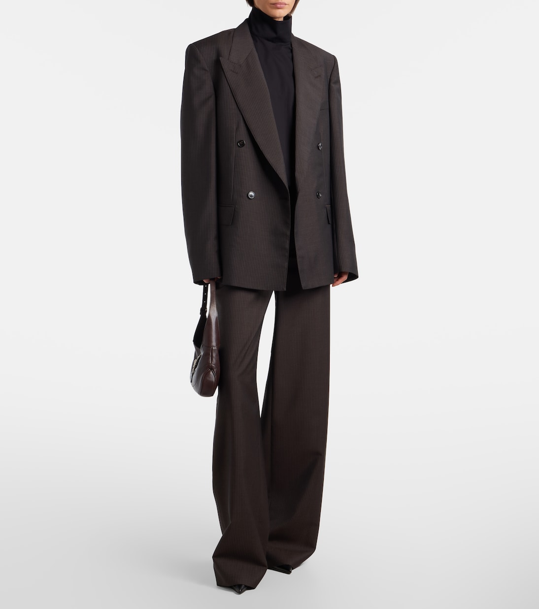 Pinstripe wool and mohair wide-leg pants | Gucci