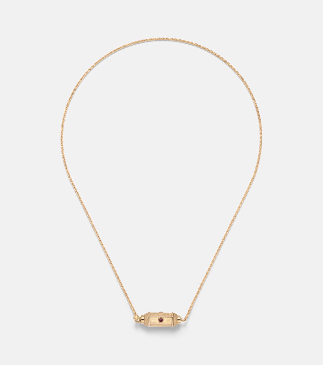 Coco Micro 18kt gold locket necklace with rubies | Marie Lichtenberg