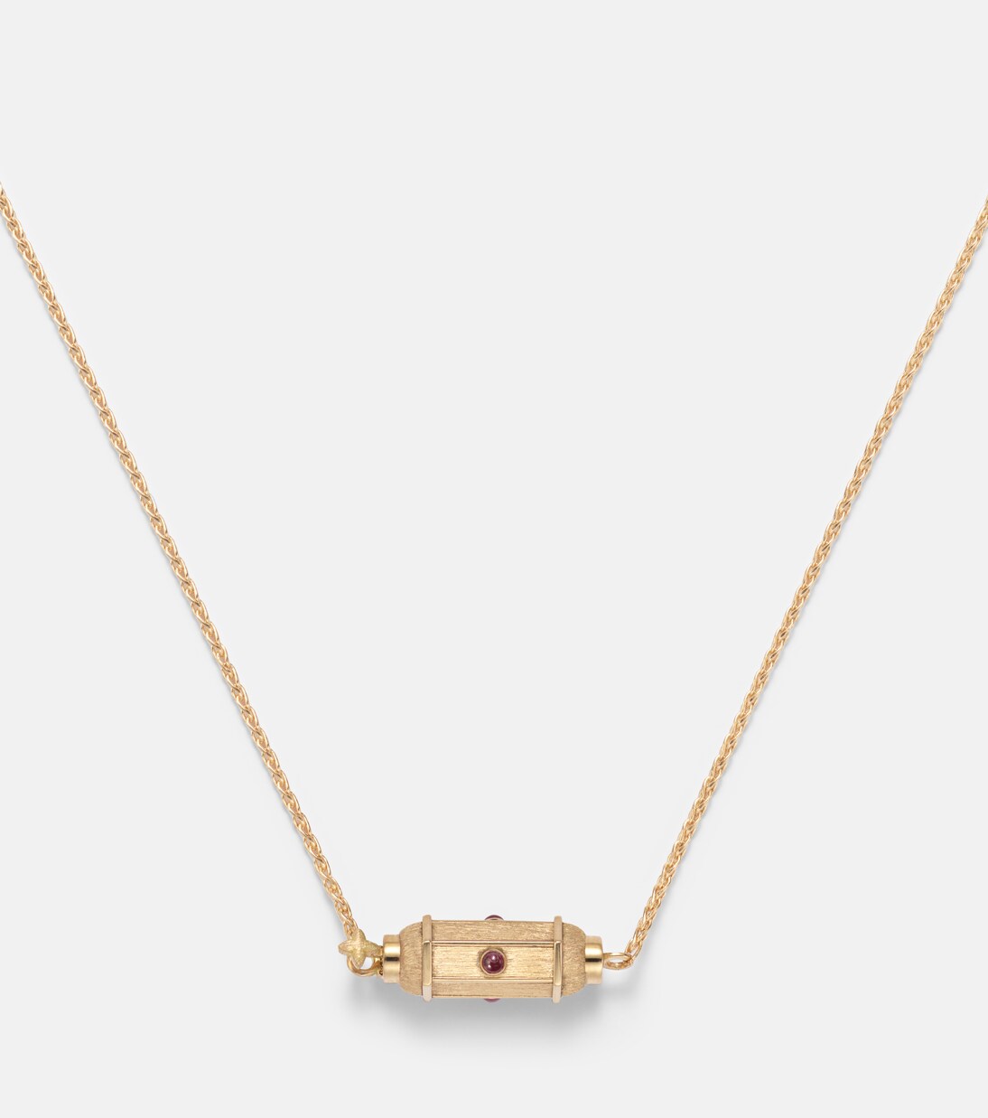 Coco Micro 18kt gold locket necklace with rubies | Marie Lichtenberg