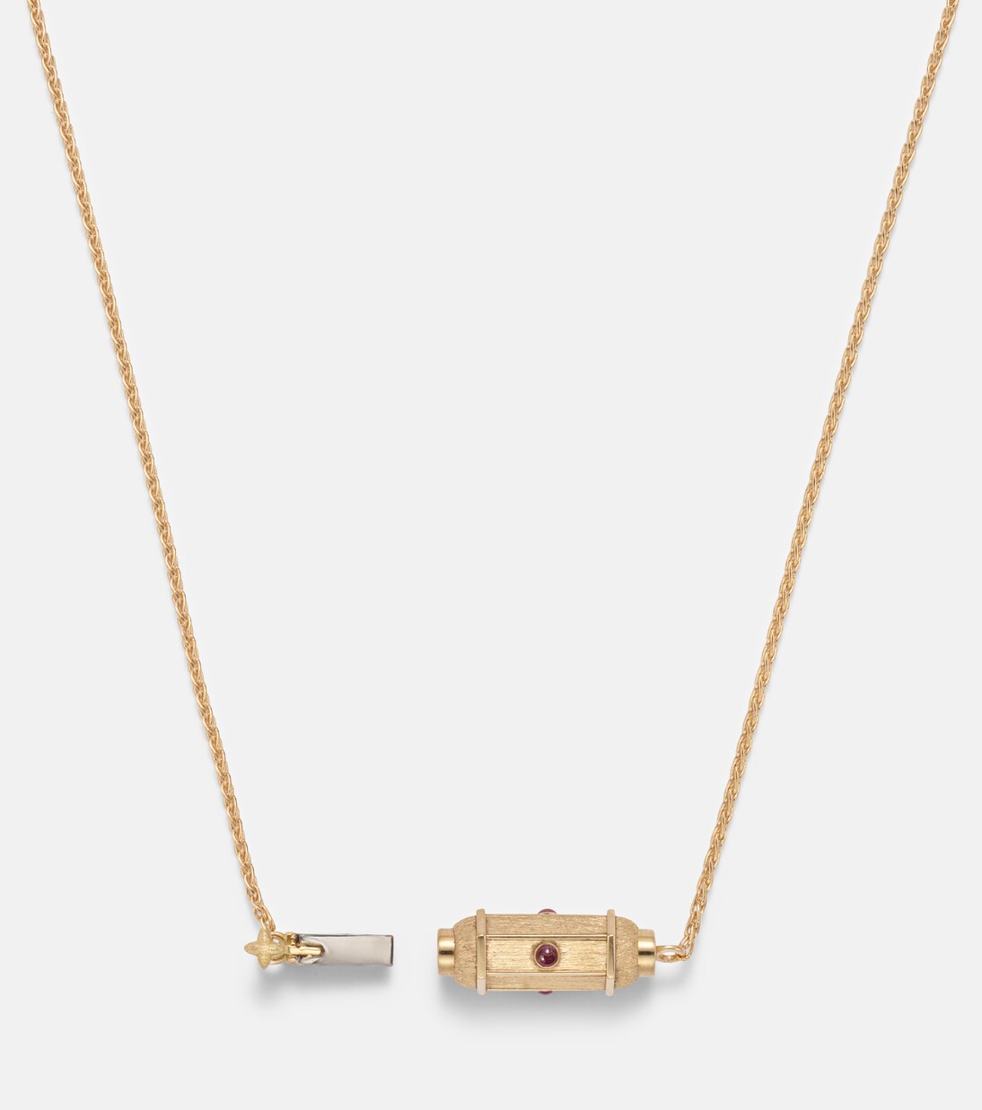 Coco Micro 18kt gold locket necklace with rubies | Marie Lichtenberg