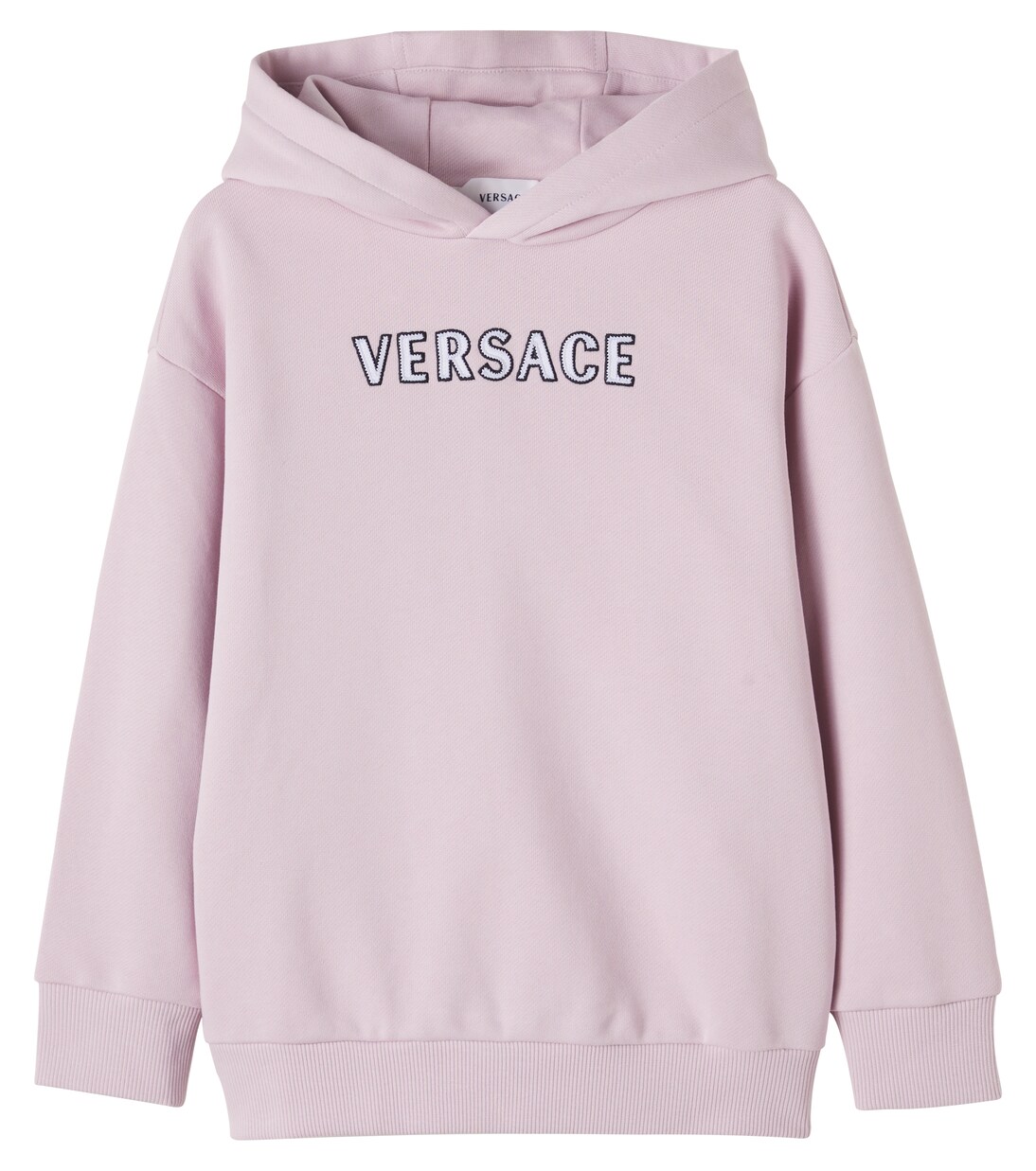 Logo embroidered cotton jersey hoodie | Versace Kids