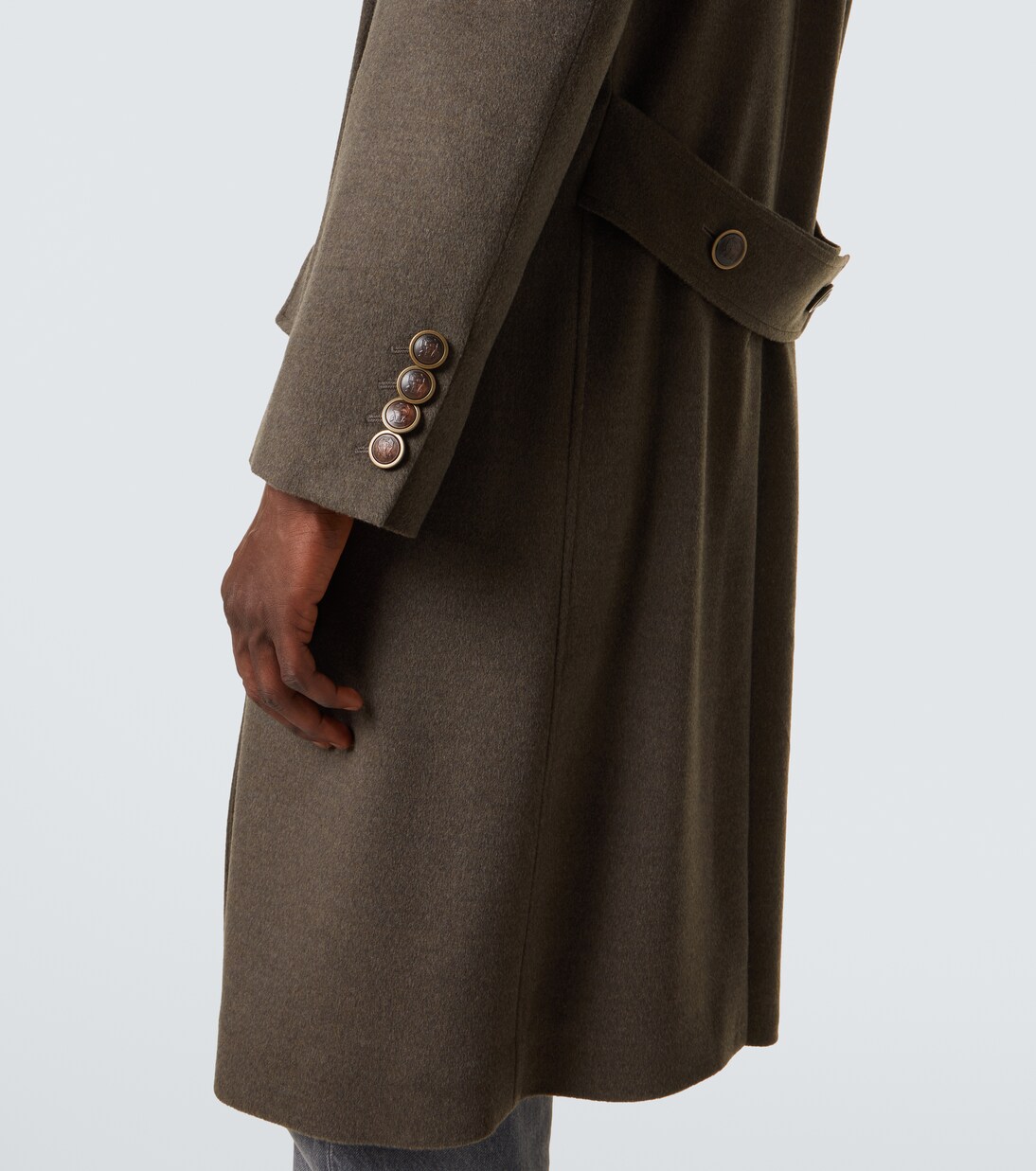 Double-breasted virgin wool overcoat  | Brunello Cucinelli