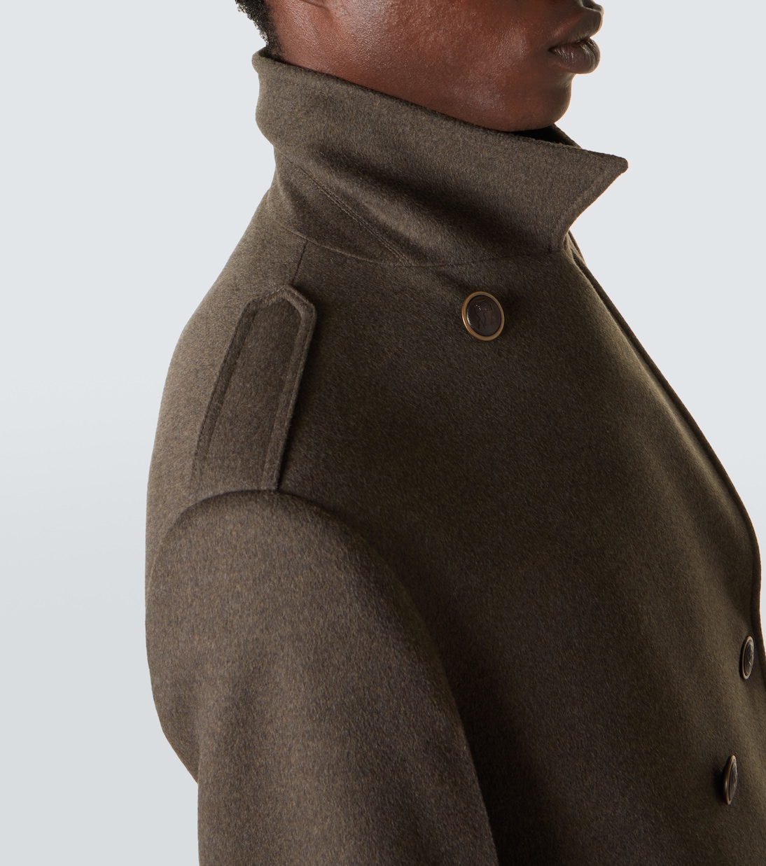 Double-breasted virgin wool overcoat  | Brunello Cucinelli