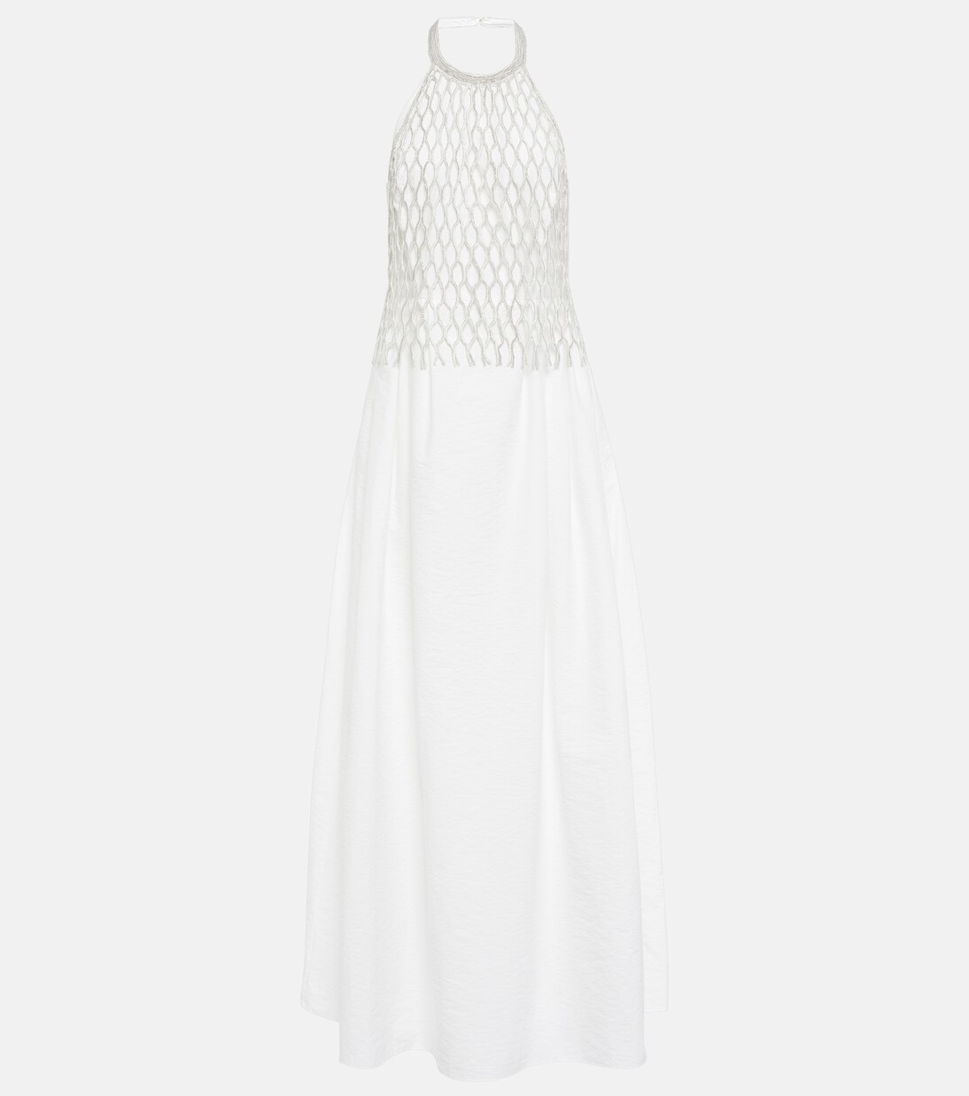 Embellished cotton-blend gown | Brunello Cucinelli