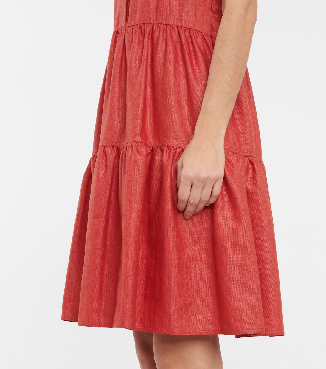 Robe en lin mélangé à ornements | Brunello Cucinelli