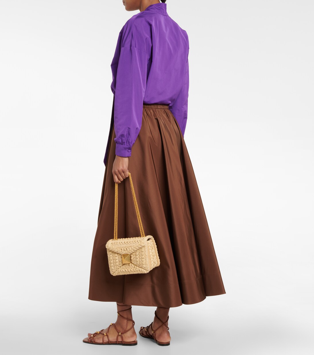 Pleated silk midi skirt | Valentino