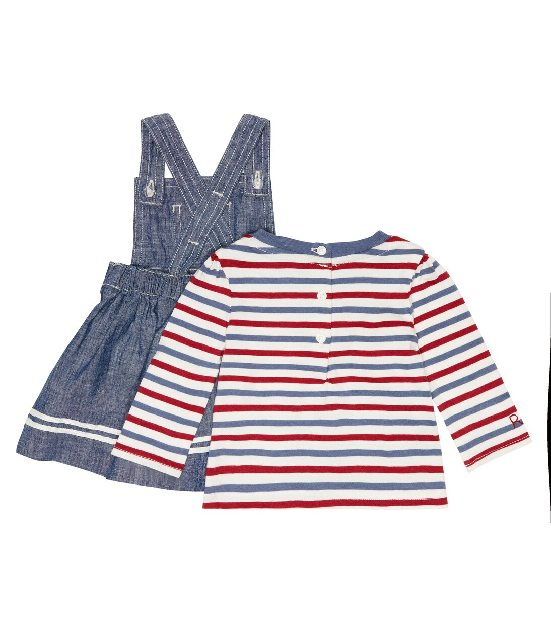 Baby chambray dress and striped cotton top set | Polo Ralph Lauren Kids