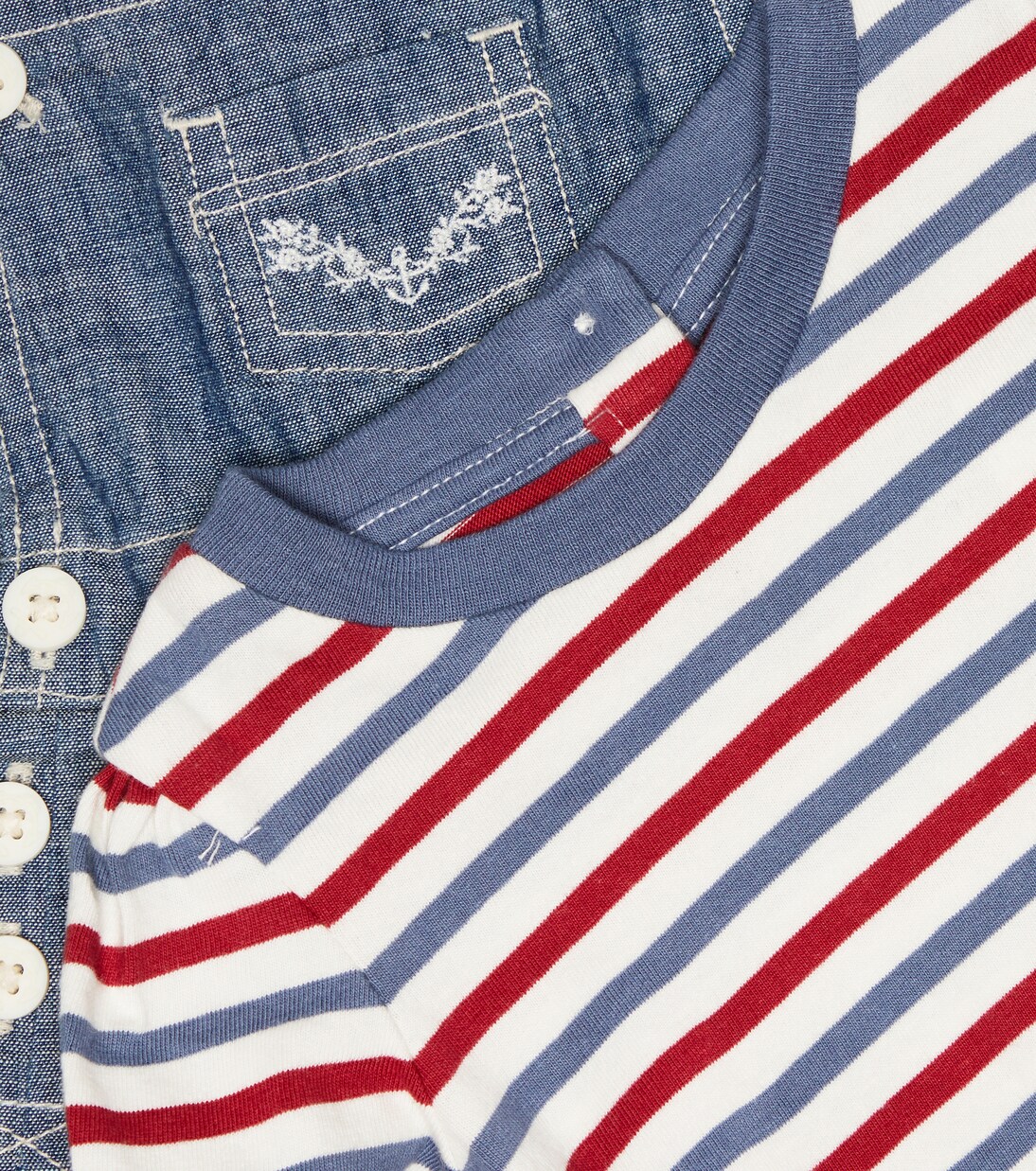 Baby chambray dress and striped cotton top set | Polo Ralph Lauren Kids