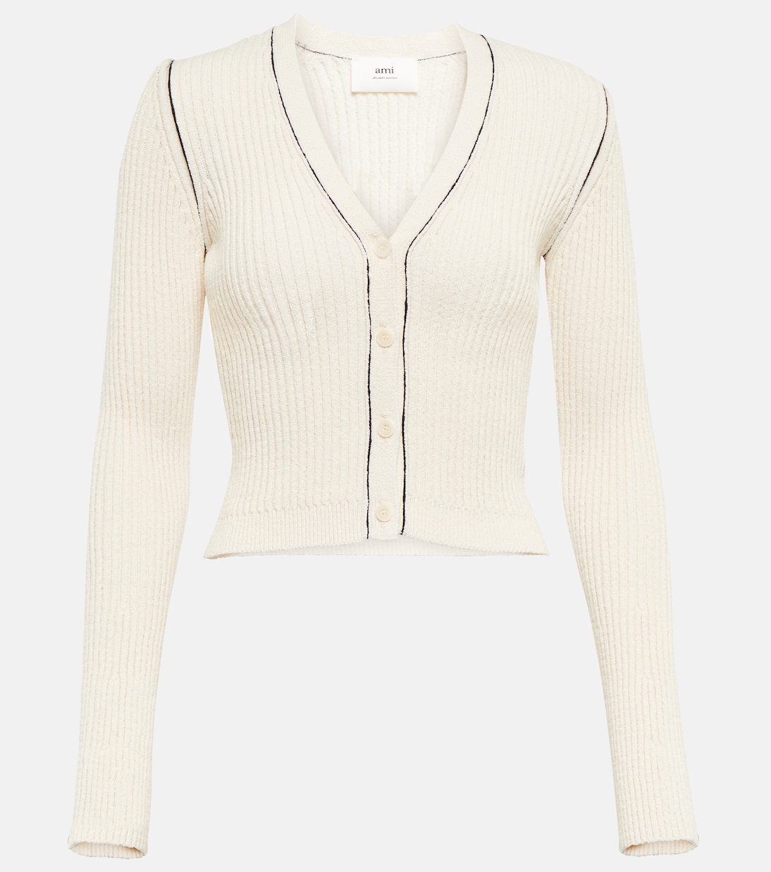 Cropped-Cardigan aus Rippstrick | Ami Paris