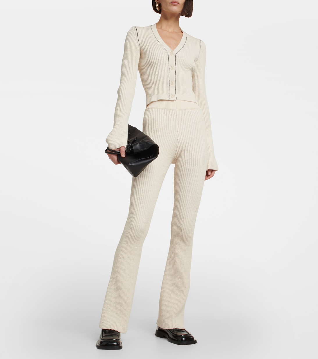 Cropped-Cardigan aus Rippstrick | Ami Paris