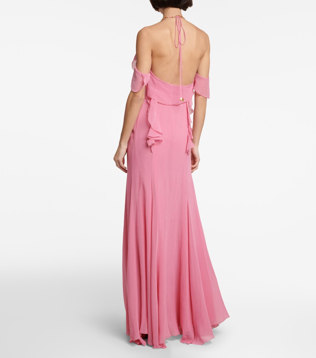 Ruffle cotton and silk maxi dress | Blumarine
