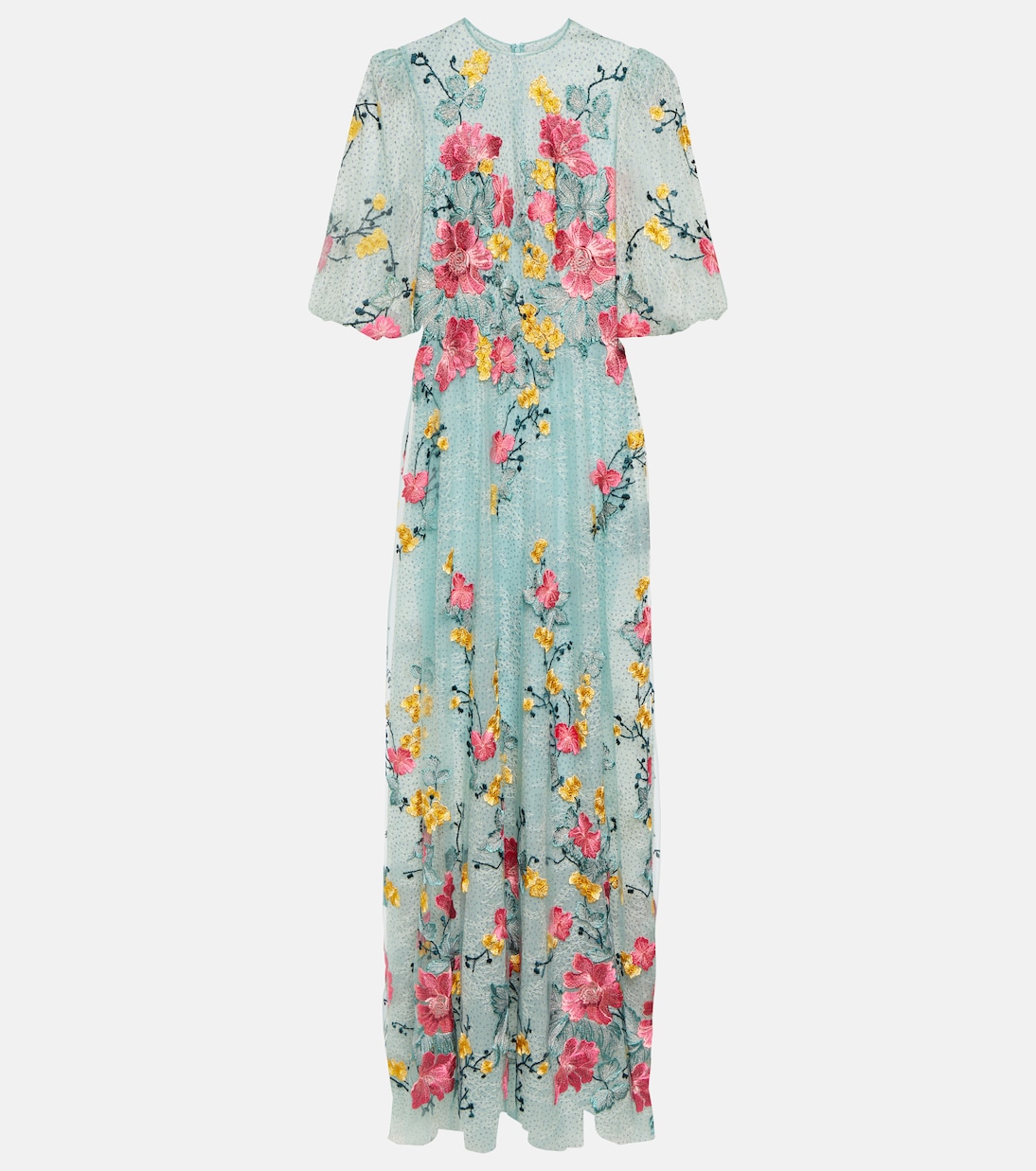 Bestickte Robe Liana aus Spitze | Costarellos