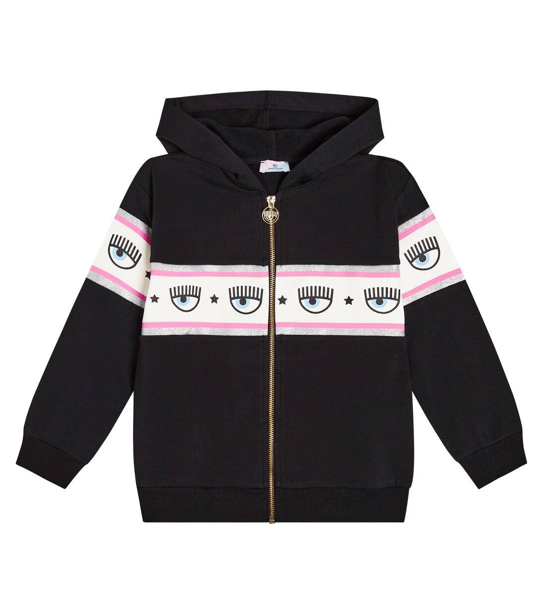 x Chiara Ferragni printed cotton-blend jersey hoodie | Monnalisa