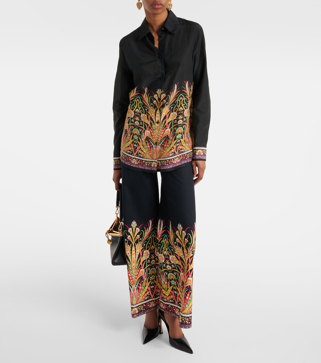 Bedrucktes Hemd aus Baumwolle und Seide | Etro