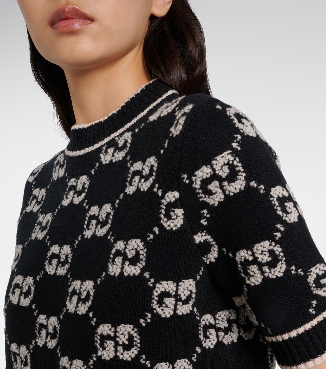 GG jacquard wool bouclé top  | Gucci