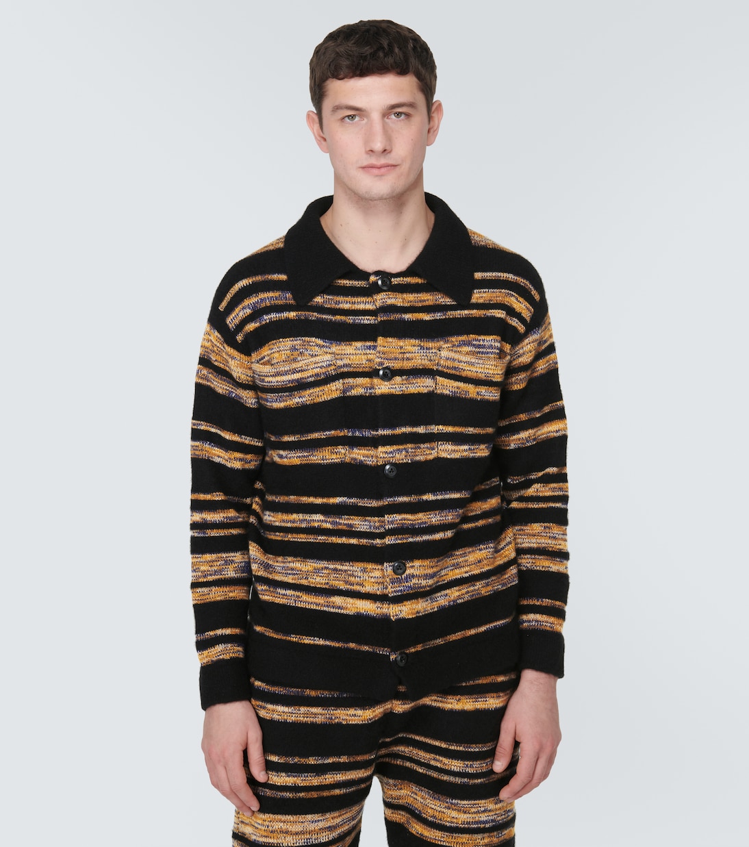 Phantom striped cashmere and cotton shirt  | The Elder Statesman