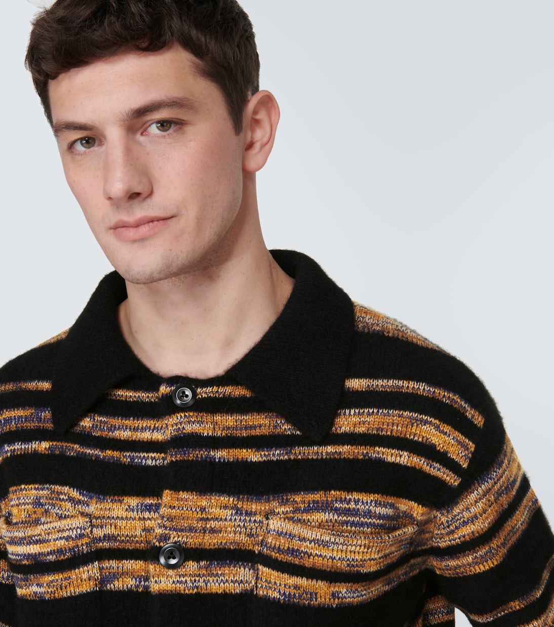 Phantom striped cashmere and cotton shirt  | The Elder Statesman