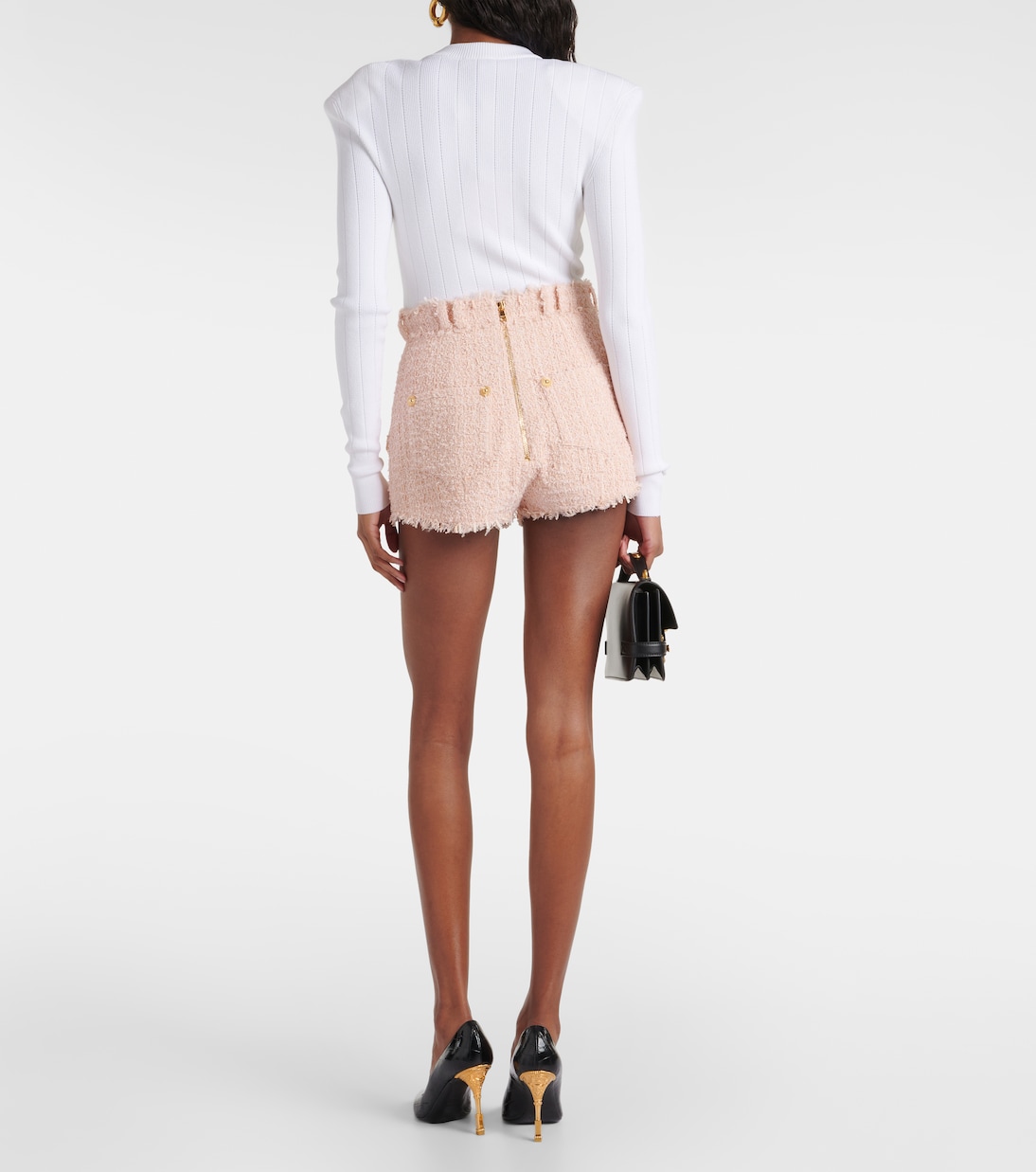 High-rise tweed shorts | Balmain
