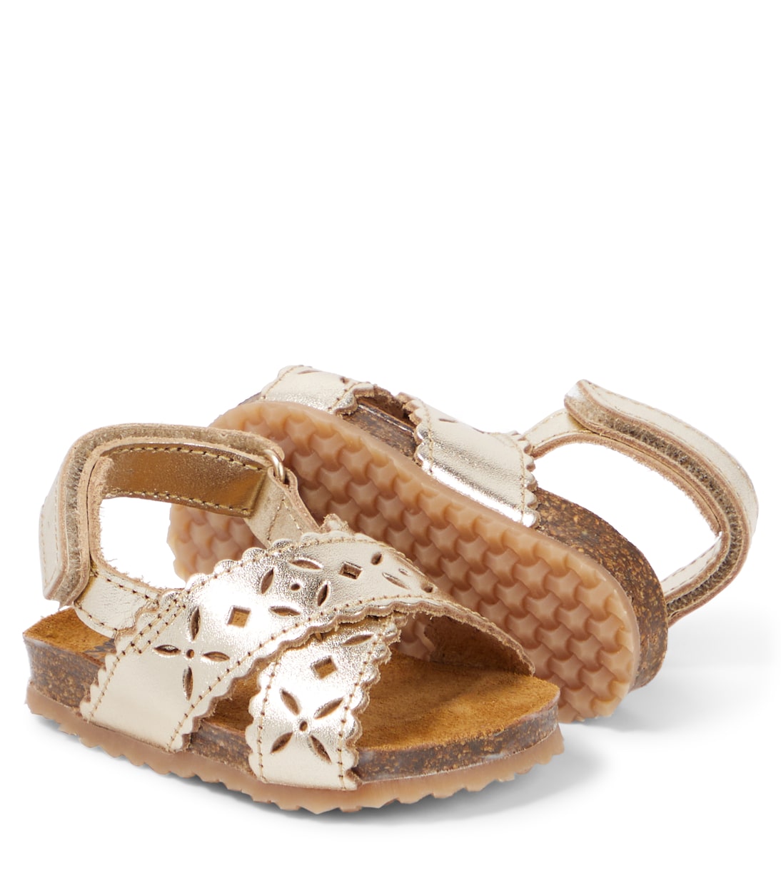 Baby cutout metallic leather sandals | PèPè
