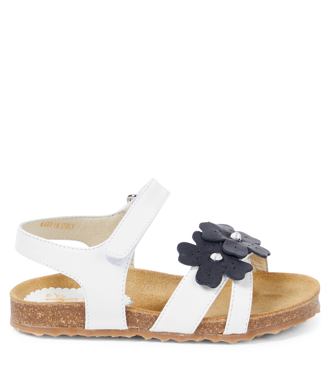 Floral-appliqué leather sandals | Il Gufo