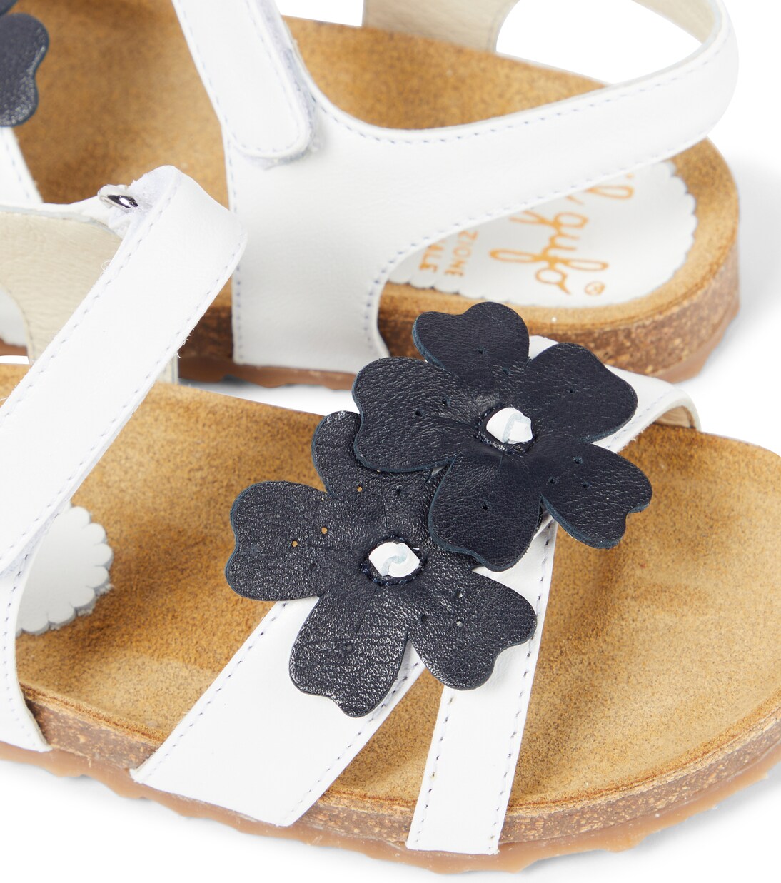 Floral-appliqué leather sandals | Il Gufo