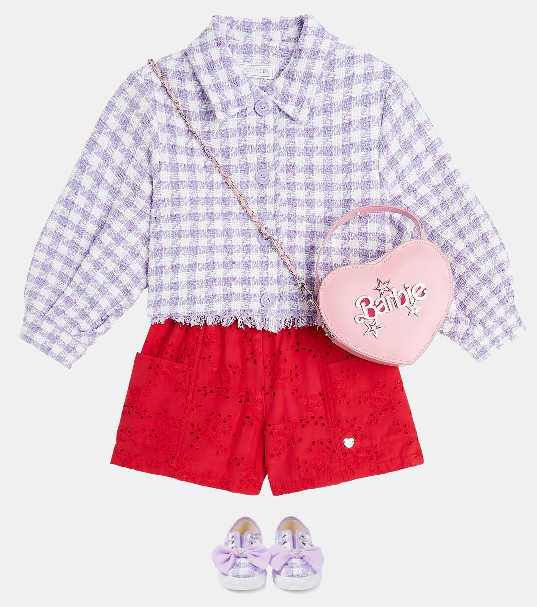 Embroidered cotton muslin Bermuda shorts | Monnalisa