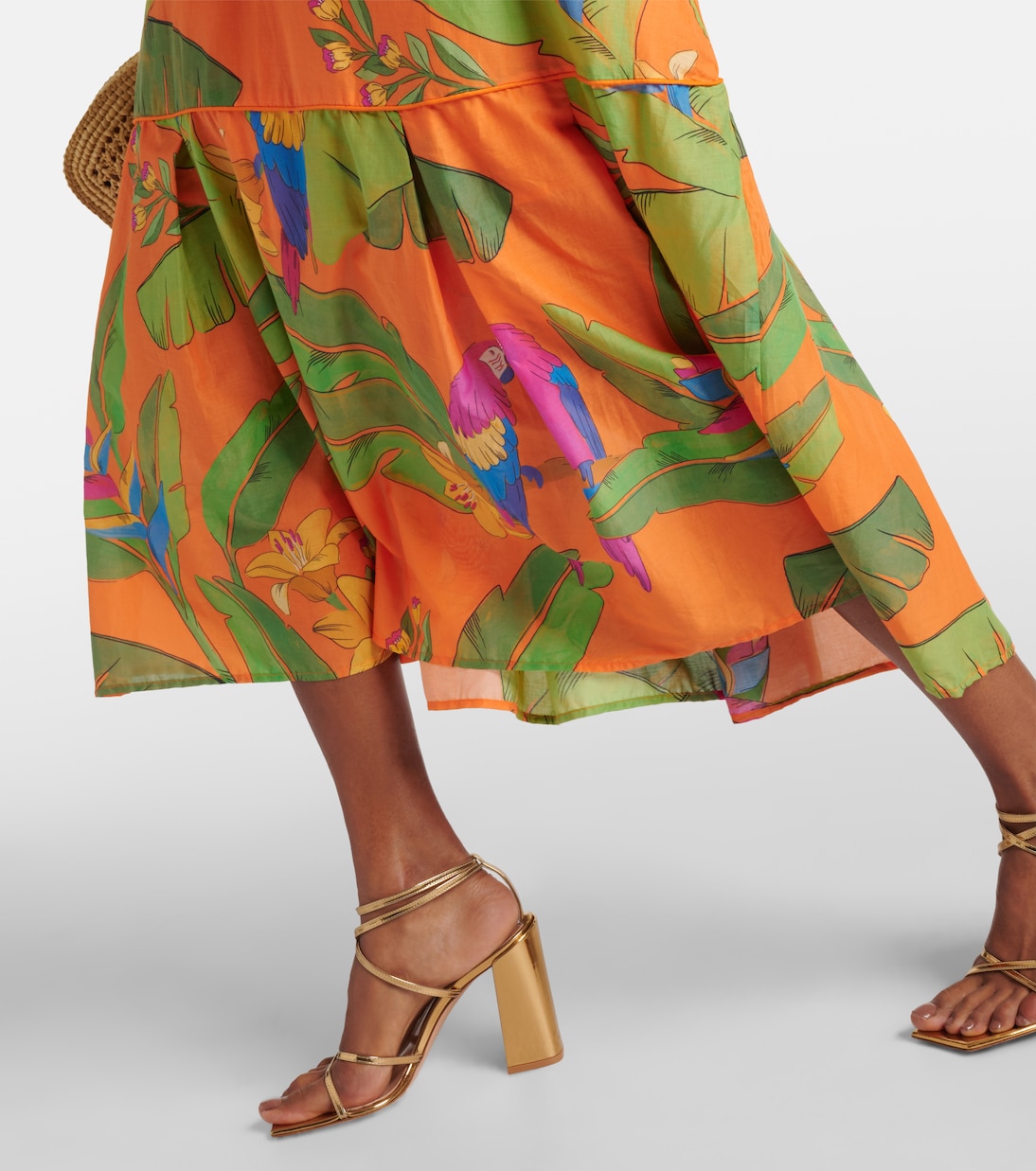 Robe midi Fresh Macaws en coton | Farm Rio