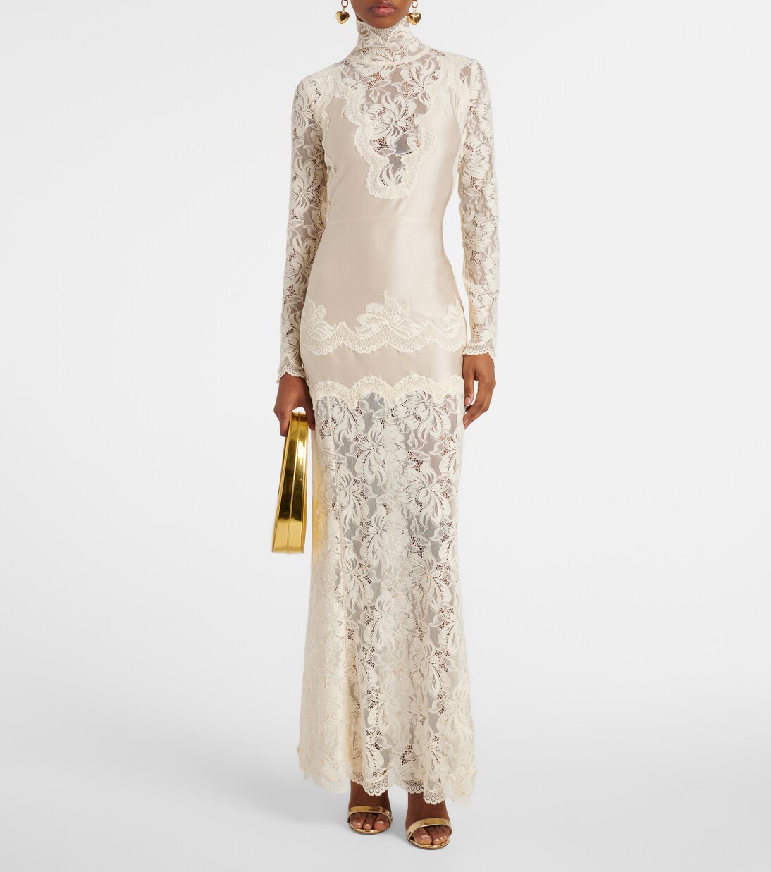 Maxikleid mit Spitze | Rabanne