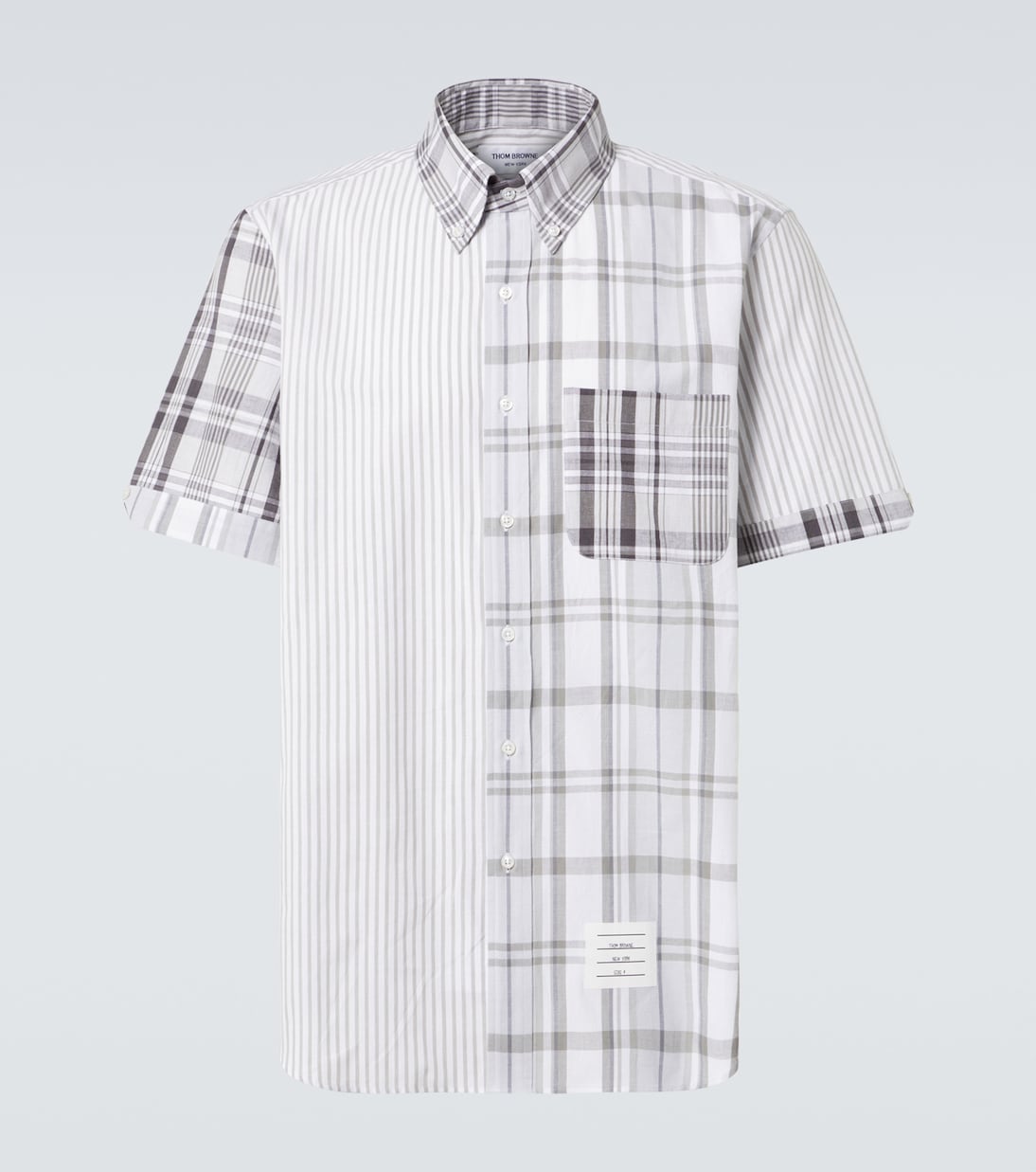 Striped patchwork cotton shirt | Thom Browne
