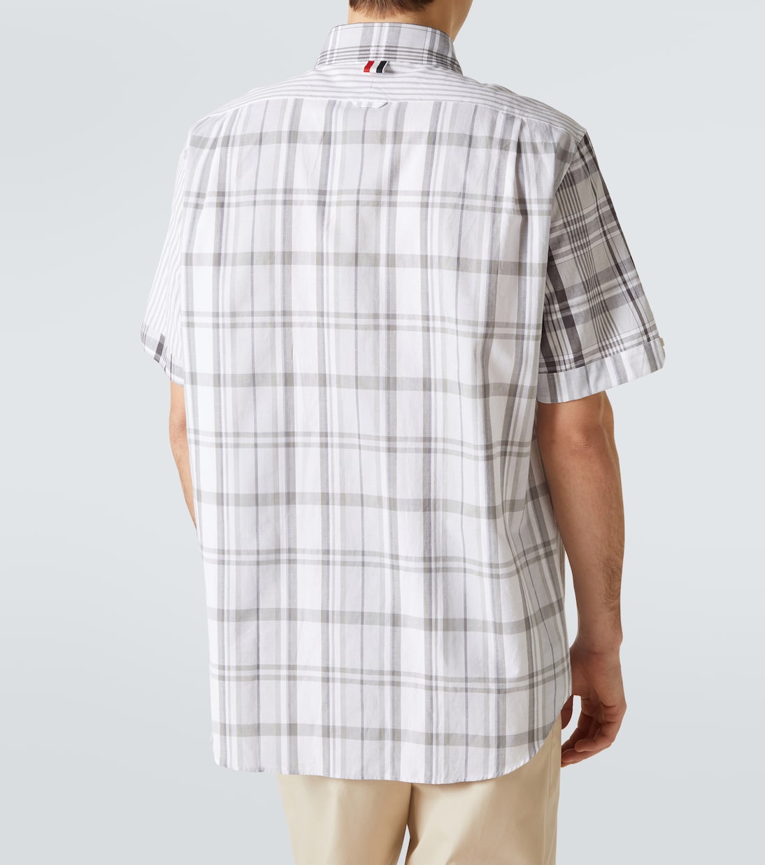Striped patchwork cotton shirt | Thom Browne