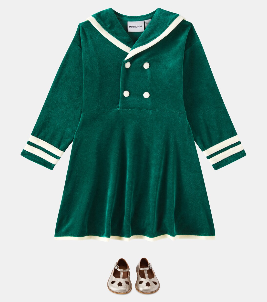 Sailor cotton velour dress | Mini Rodini