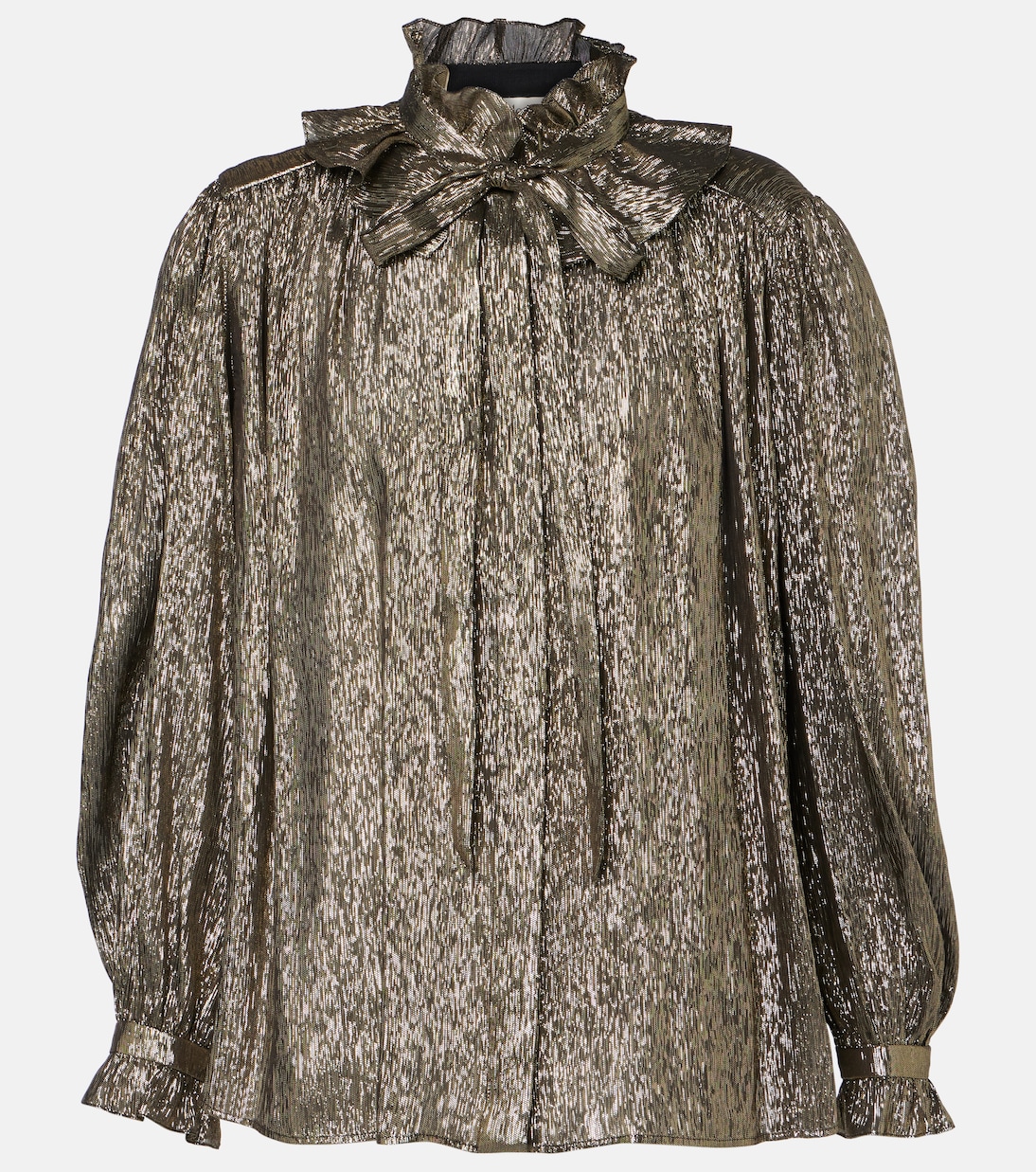 Ruffled lamé silk-blend blouse | Chloé