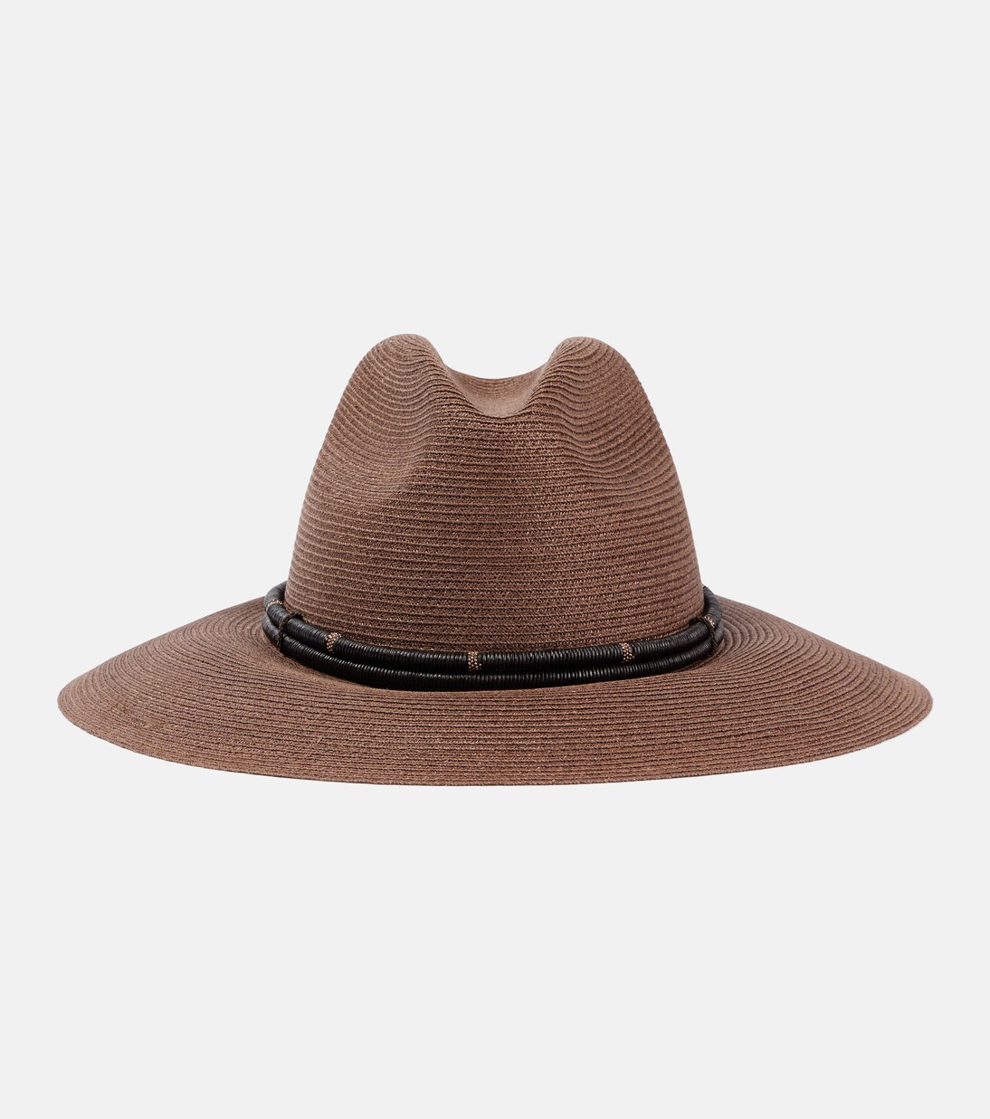 Monili leather-trimmed fedora | Brunello Cucinelli