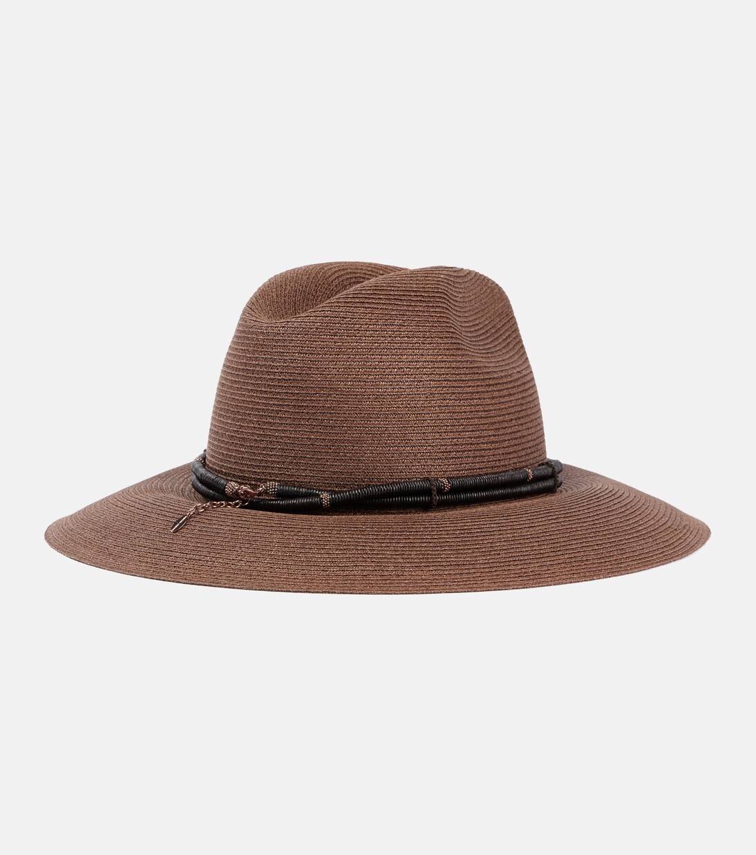 Monili leather-trimmed fedora | Brunello Cucinelli