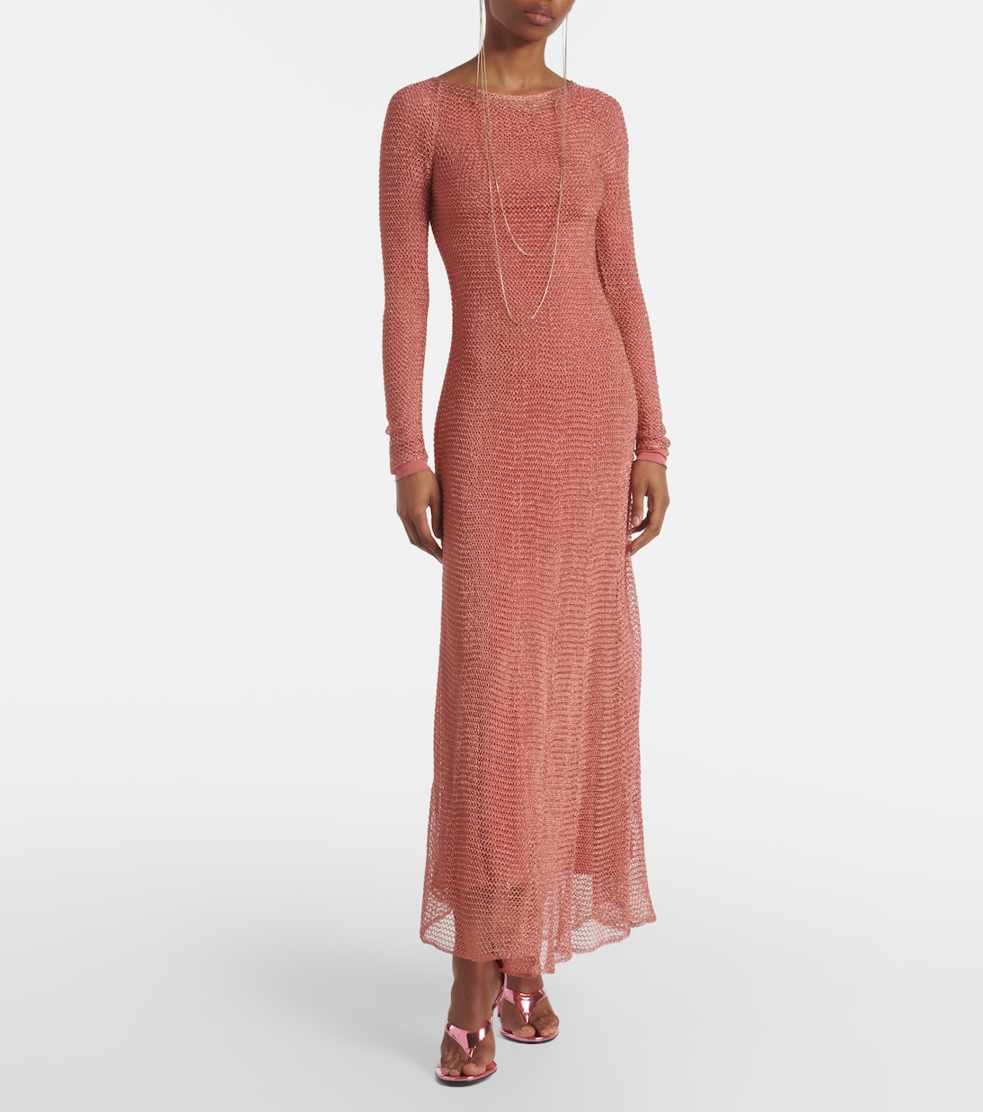 Infradito 90 mirrored leather sandals | Alaïa