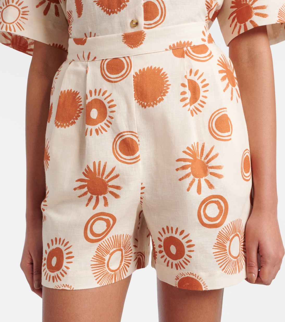 Dallas printed linen and cotton shorts | Asceno