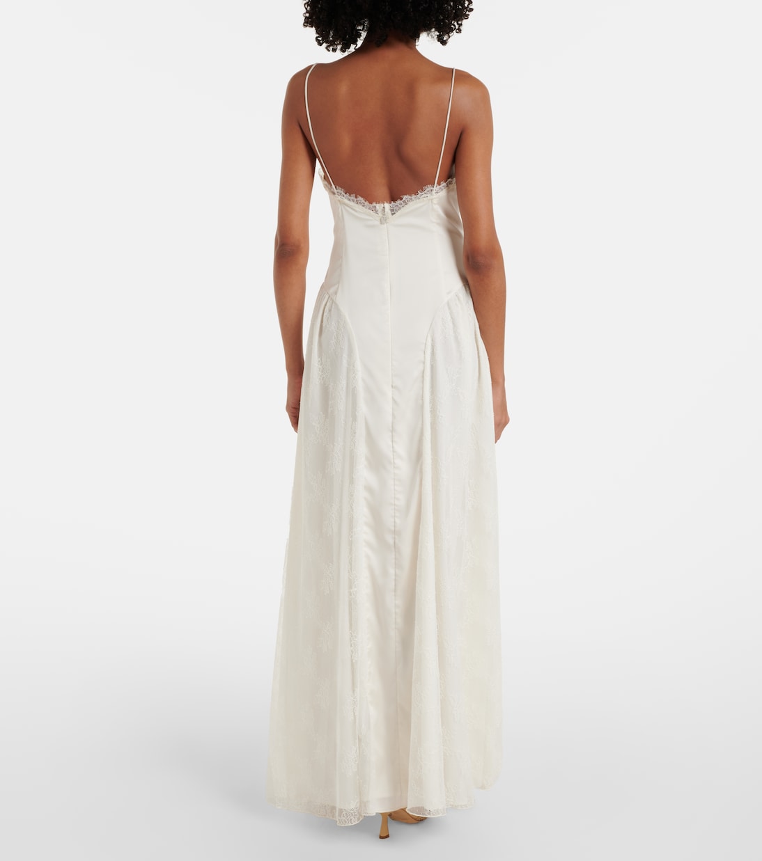 Bridal Maxikleid aus Satin mit Spitze | Rotate